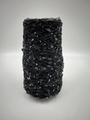 Пряжа Play, Casa Del Filato Prato-Italy, меринос, па, цвет черный с серым